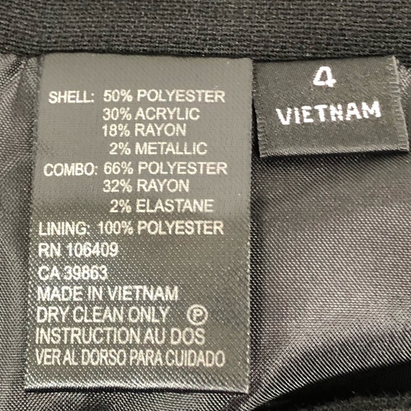 Tahari Boucle Metallic Print Skirt Size 4 - Picture 5 of 7